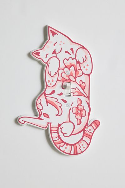 Delft Cat Shaped Resin Switch Plate