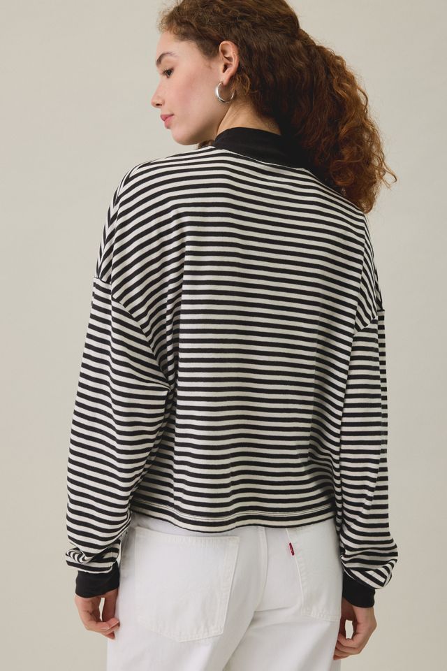 BDG Mockneck Boxy Long Sleeve Spill The Tee #1