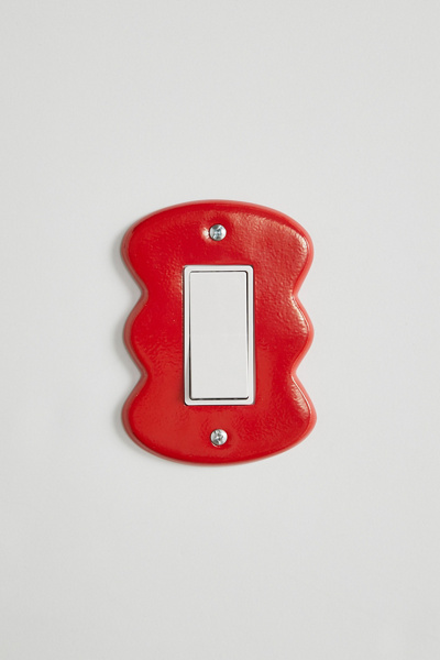 Urban Outfitters Maura Squiggle Shape Light Switch Cover In Red At