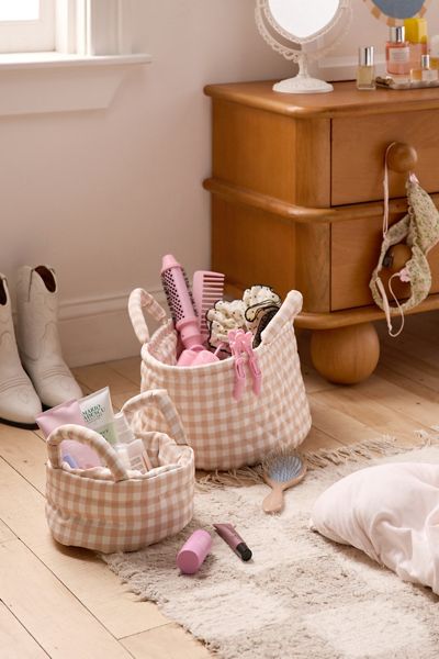 Sophie Patterned Puffy Fabric Storage Basket
