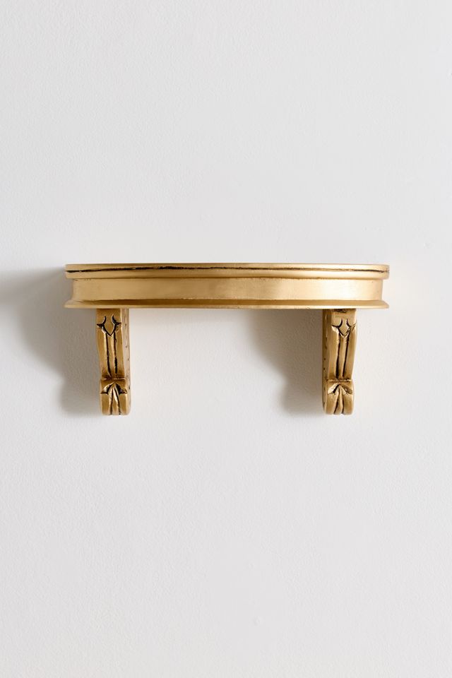 Corinne Carved Mango Wood Wall Shelf #5