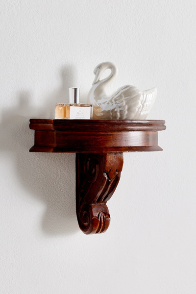 Corinne Carved Mango Wood Wall Shelf