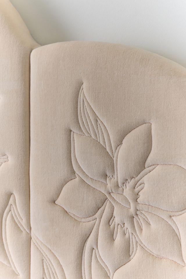 Floral Embroidered Velvet Floating Headboard #2