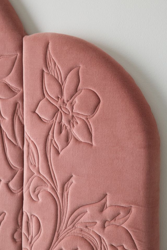 Floral Embroidered Velvet Floating Headboard #2