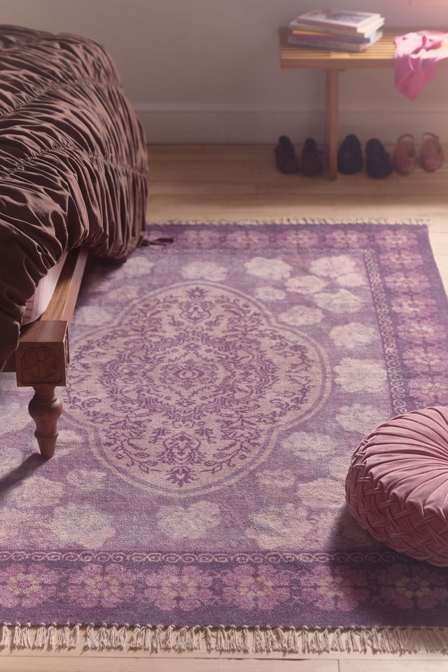 Minerva Floral Digital Printed Chenille Rug #1