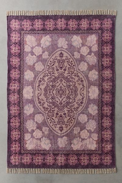 Minerva Floral Digital Printed Chenille Rug