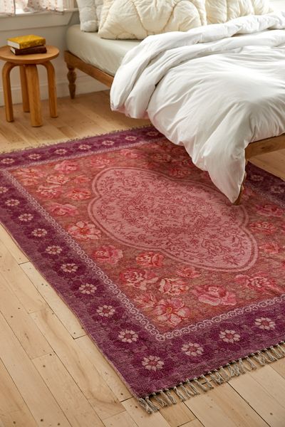 Minerva Floral Digital Printed Chenille Rug