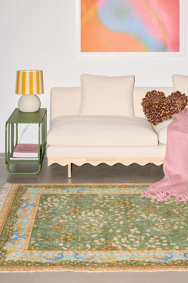 Anette Floral Digital Printed Chenille Rug #1