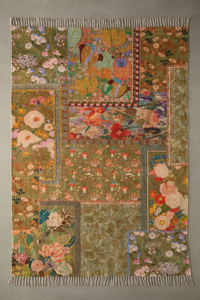 Colorful Floral Digital Printed Chenille Rug #1