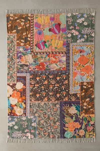 Colorful Floral Digital Printed Chenille Rug