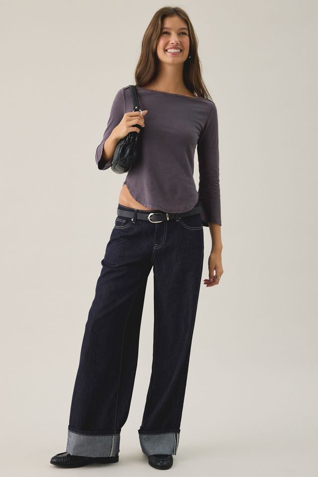 BDG Boatneck 3/4 Sleeve Spill The Tee #3