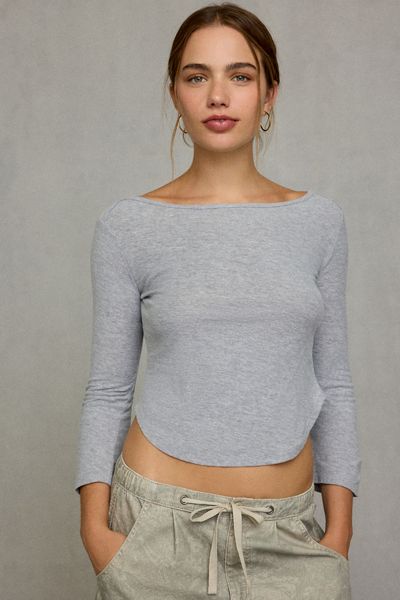 BDG Boatneck 3/4 Sleeve Spill The Tee