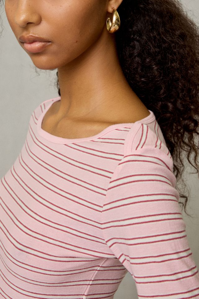 BDG Boatneck 3/4 Sleeve Spill The Tee #1