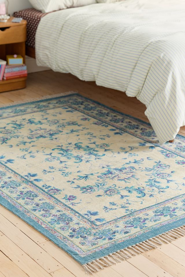 Lola Floral Digital Printed Chenille Rug #1