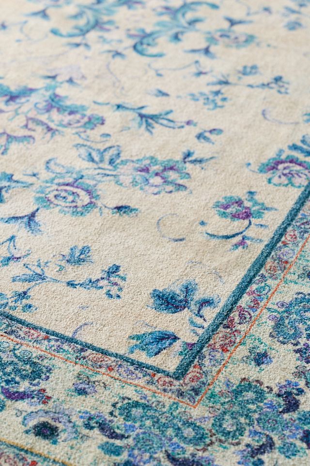 Lola Floral Digital Printed Chenille Rug #2