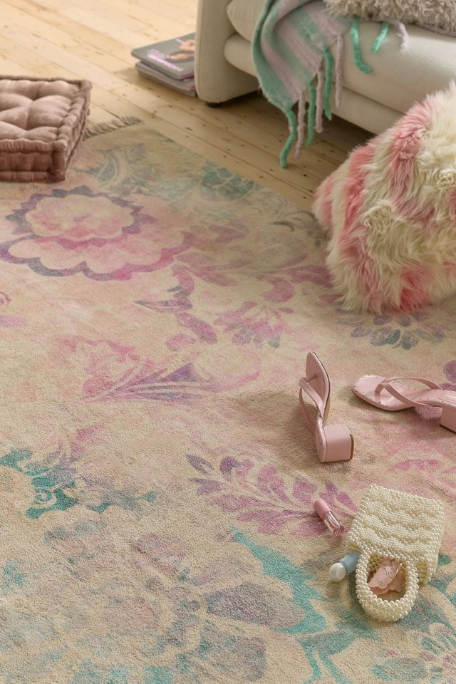 Enisa Floral Digital Printed Chenille Rug #1