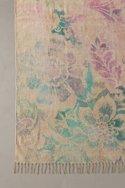 Enisa Floral Digital Printed Chenille Rug