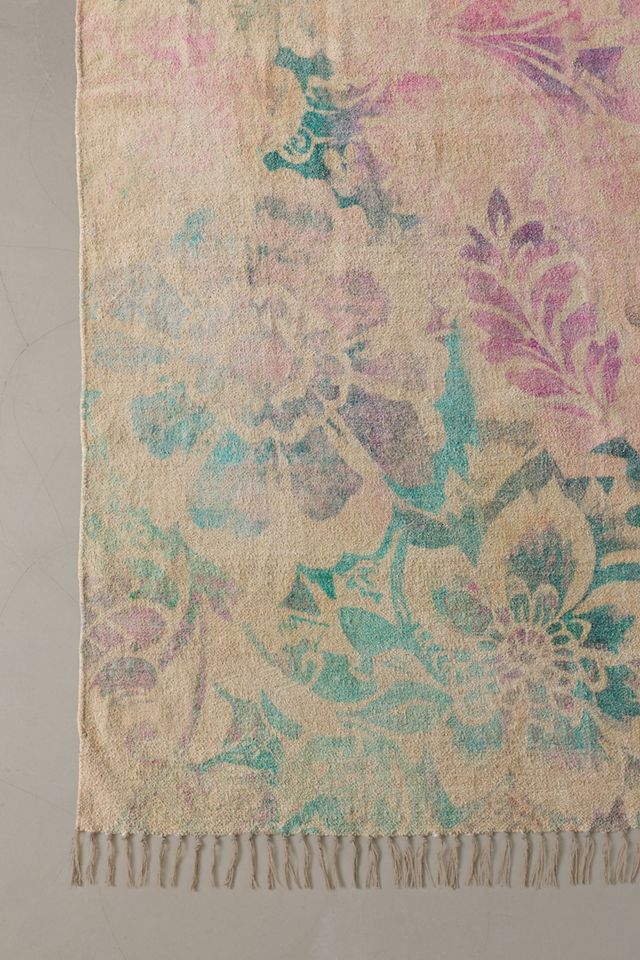 Enisa Floral Digital Printed Chenille Rug #3