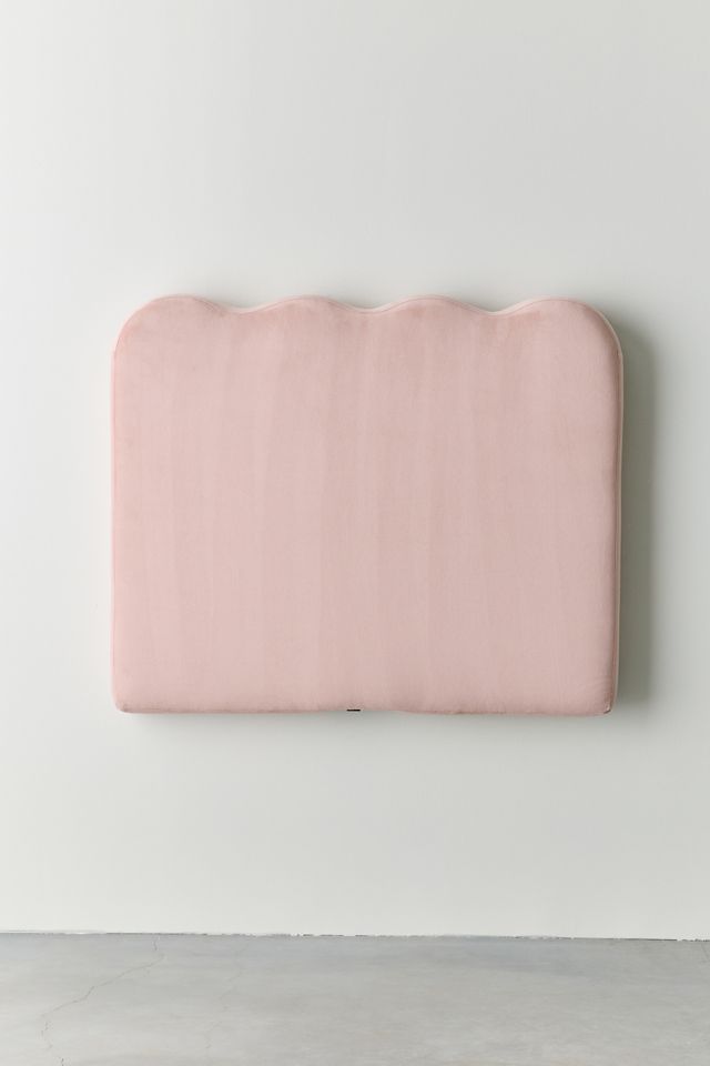 Carmie Scalloped No Nails Velvet Floating Headboard #1