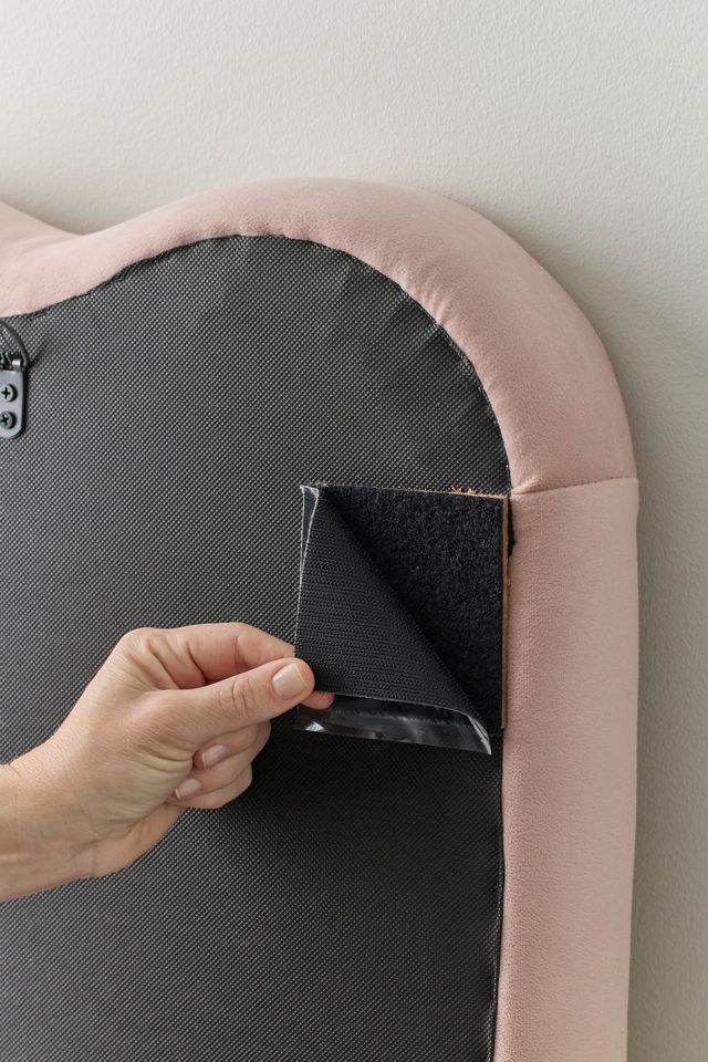Carmie Scalloped No Nails Velvet Floating Headboard #3