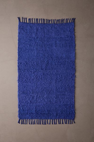 Solid Woven Shag Rag Rug