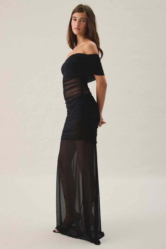 NIA Willow Illusion Sheer Mesh Off-The-Shoulder Maxi Dress #2
