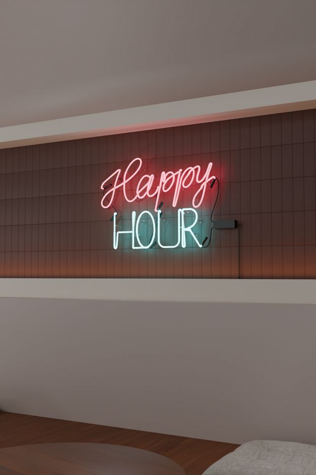 Echo Neon Happy Hour Glass Neon Sign #1