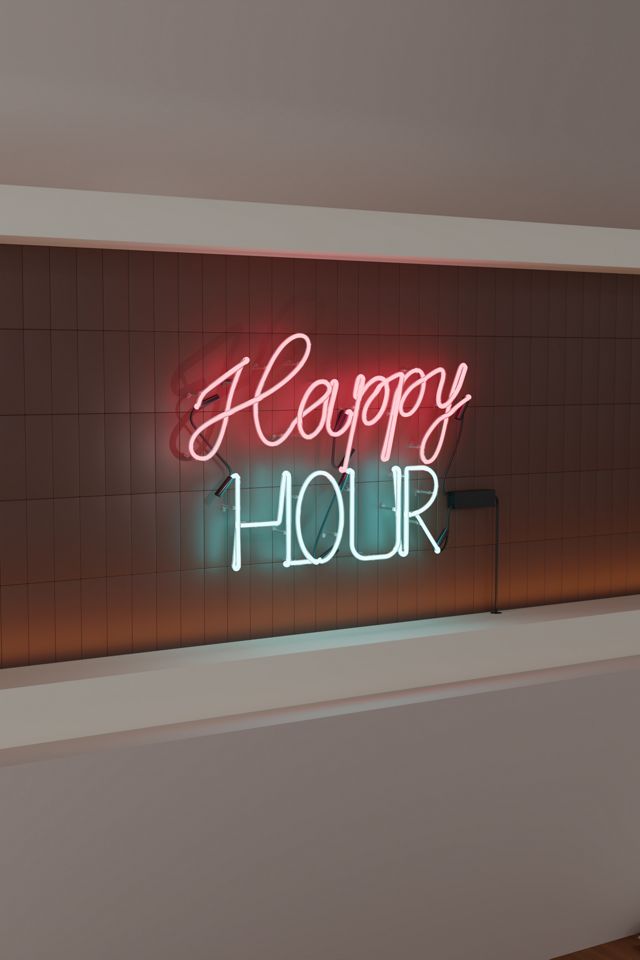 Echo Neon Happy Hour Glass Neon Sign #2