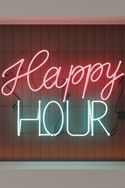 Echo Neon Happy Hour Glass Neon Sign