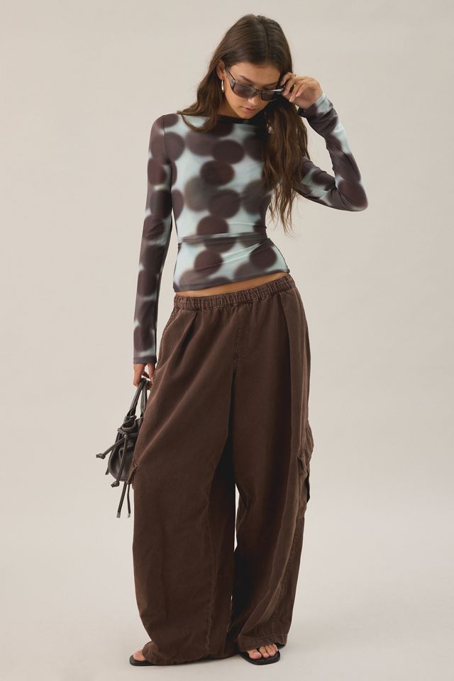 NIA Imogen Slash Neck Long Sleeve Mesh Top #1