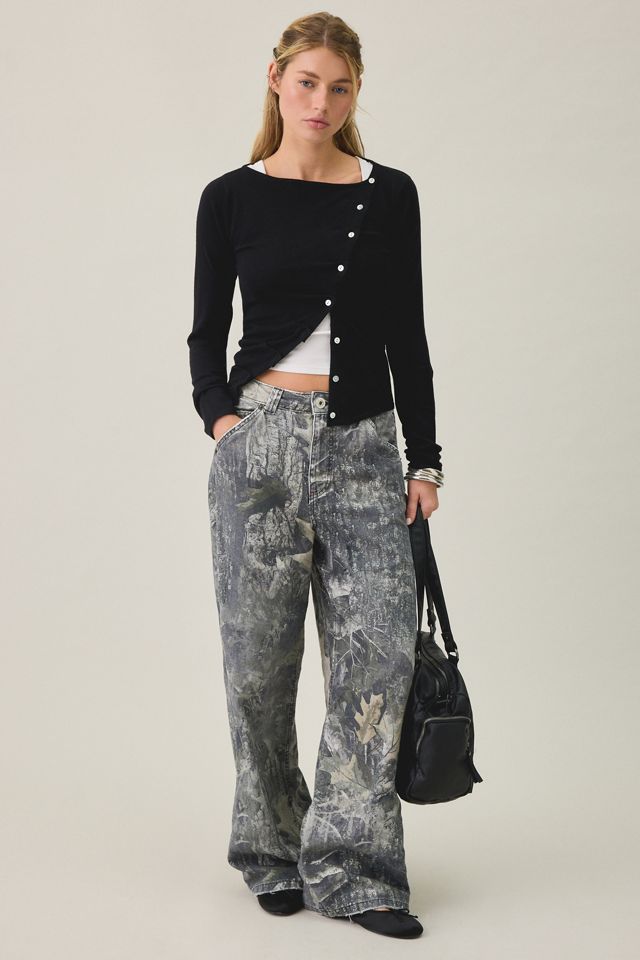 BDG Sutton Slanted Asymmetric Button Cardigan #1