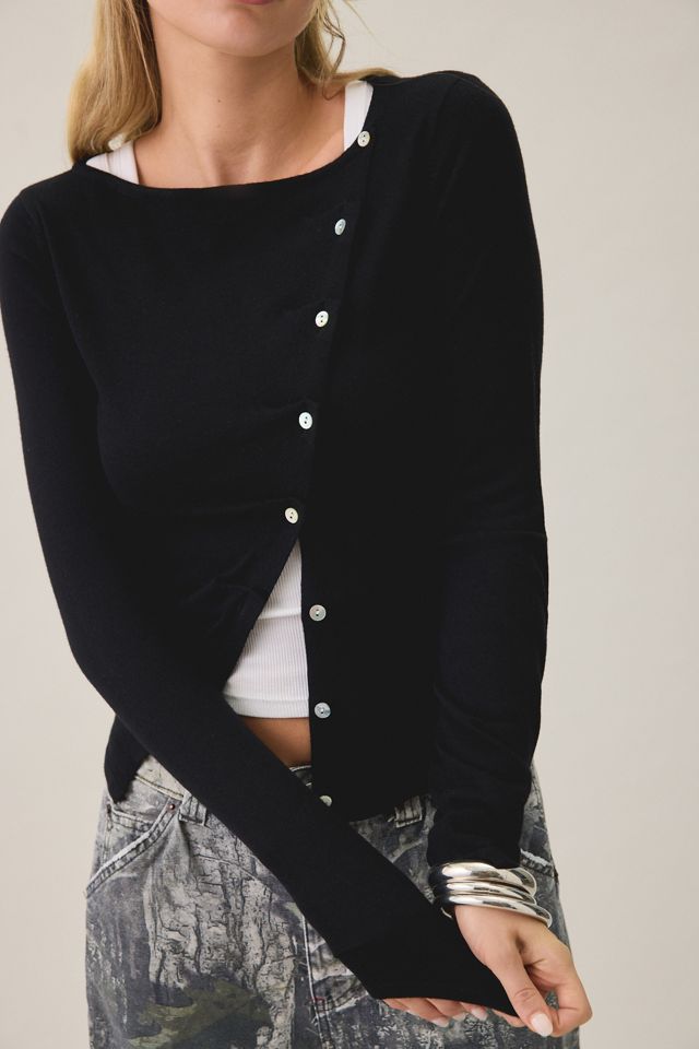 BDG Sutton Slanted Asymmetric Button Cardigan #2