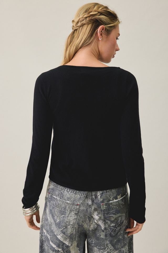 BDG Sutton Slanted Asymmetric Button Cardigan #3