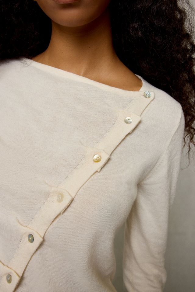 BDG Sutton Slanted Asymmetric Button Cardigan #1