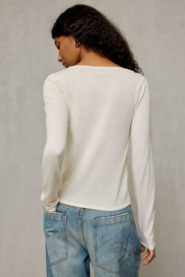 BDG Sutton Slanted Asymmetric Button Cardigan #2