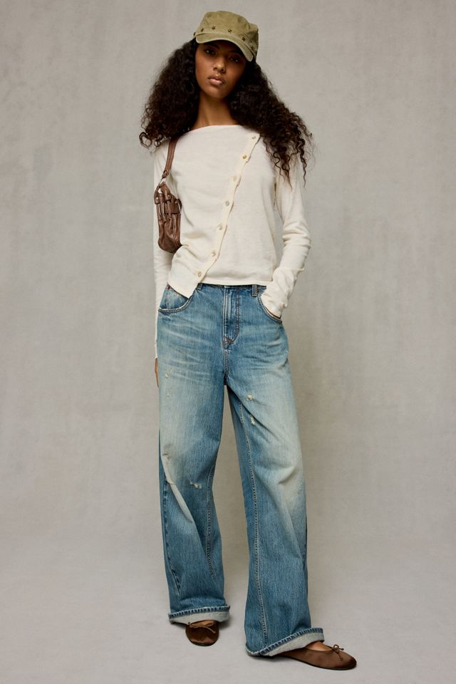 BDG Sutton Slanted Asymmetric Button Cardigan #4