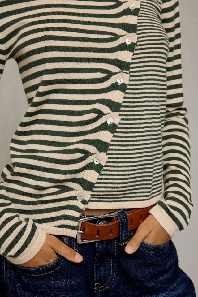 BDG Sutton Slanted Asymmetric Button Cardigan #1