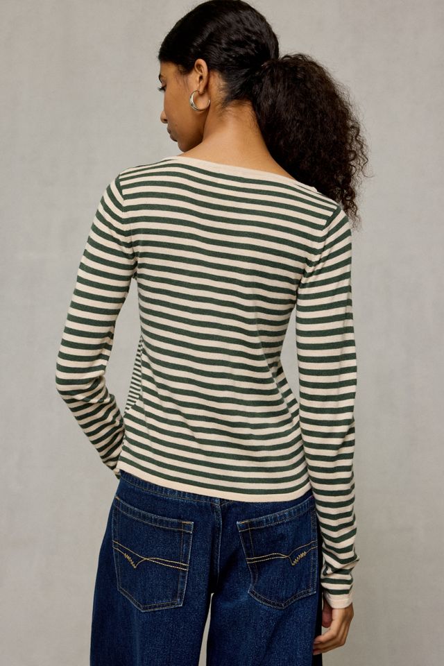 BDG Sutton Slanted Asymmetric Button Cardigan #2