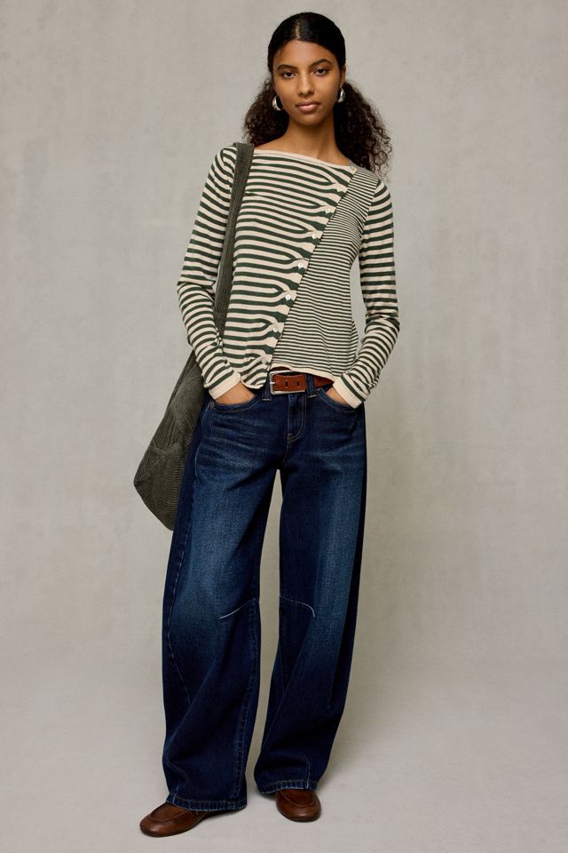 BDG Sutton Slanted Asymmetric Button Cardigan #3