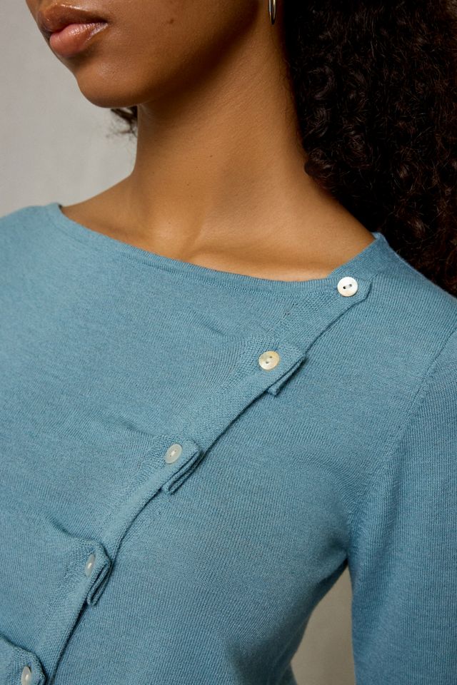 BDG Sutton Slanted Asymmetric Button Cardigan #3