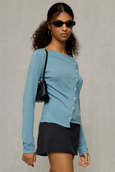 BDG Sutton Slanted Asymmetric Button Cardigan