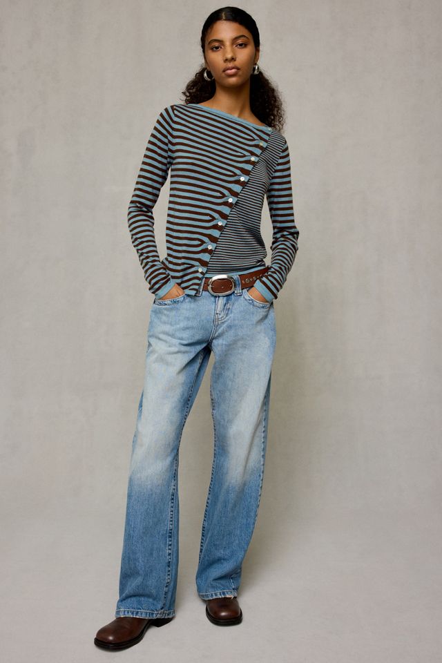 BDG Sutton Slanted Asymmetric Button Cardigan #1