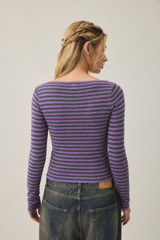 BDG Sutton Slanted Asymmetric Button Cardigan #3