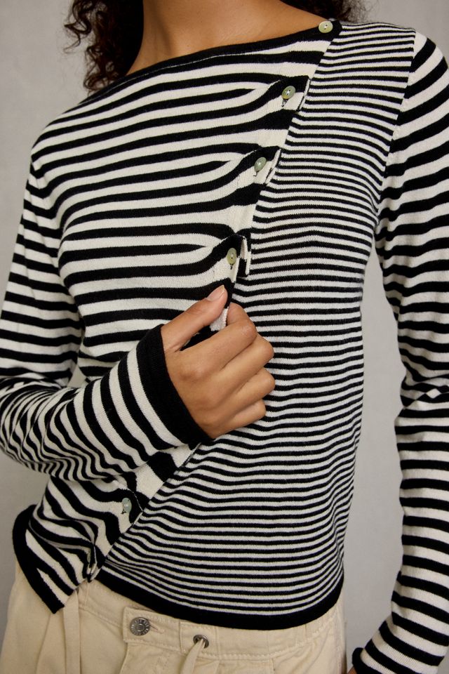 BDG Sutton Slanted Asymmetric Button Cardigan #1