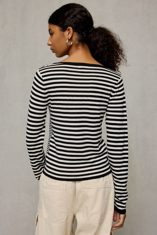 BDG Sutton Slanted Asymmetric Button Cardigan #3