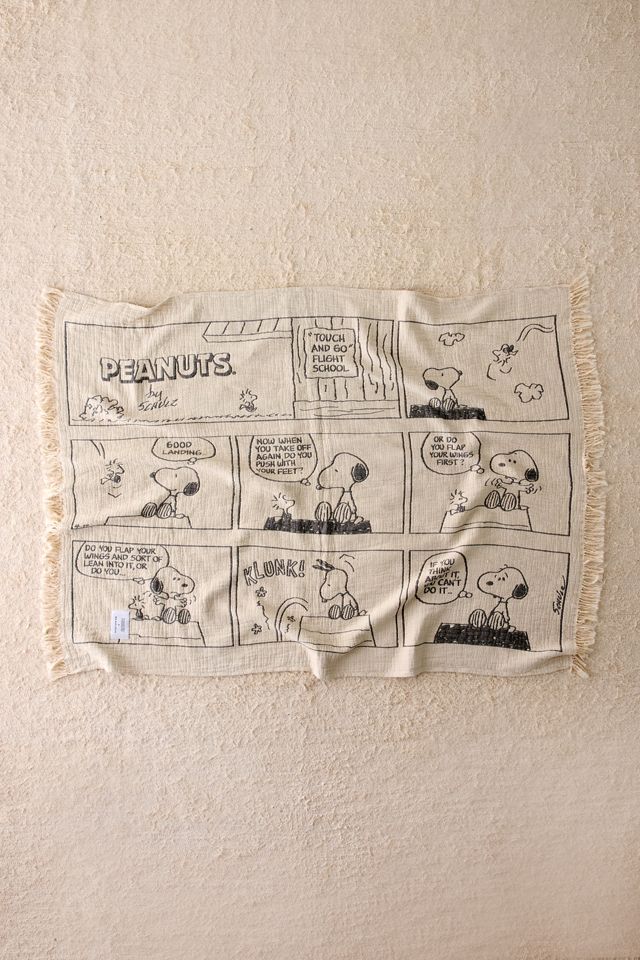 Couverture à motif de bande dessinée École de pilotage Snoopy Maison Deux X Peanuts #1