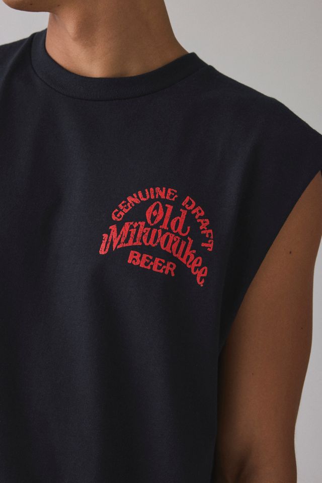 Old Milwaukee Football & Beer Graphic Muscle Tee #2