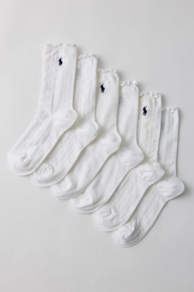 Polo Ralph Lauren Openwork Lettuce Edge Cuff Socks 3-Pack