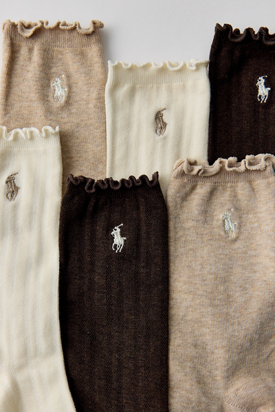 Polo Ralph Lauren Openwork Lettuce Edge Cuff Socks 3-Pack