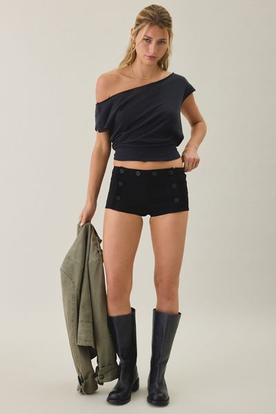 UO Sailor Button Low-Rise Micro Shorts